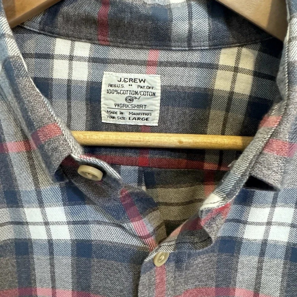 J. Crew Men's Plaid‎ Workshirt Size L